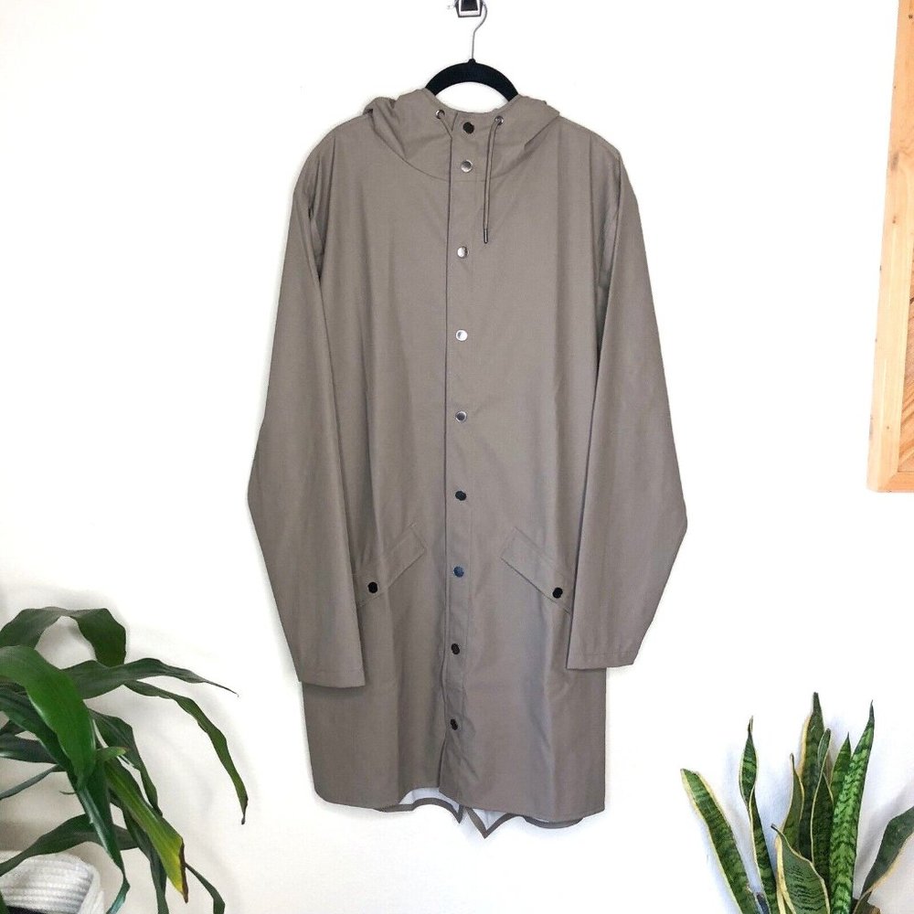 Rains Khaki Hooded Trench Coat